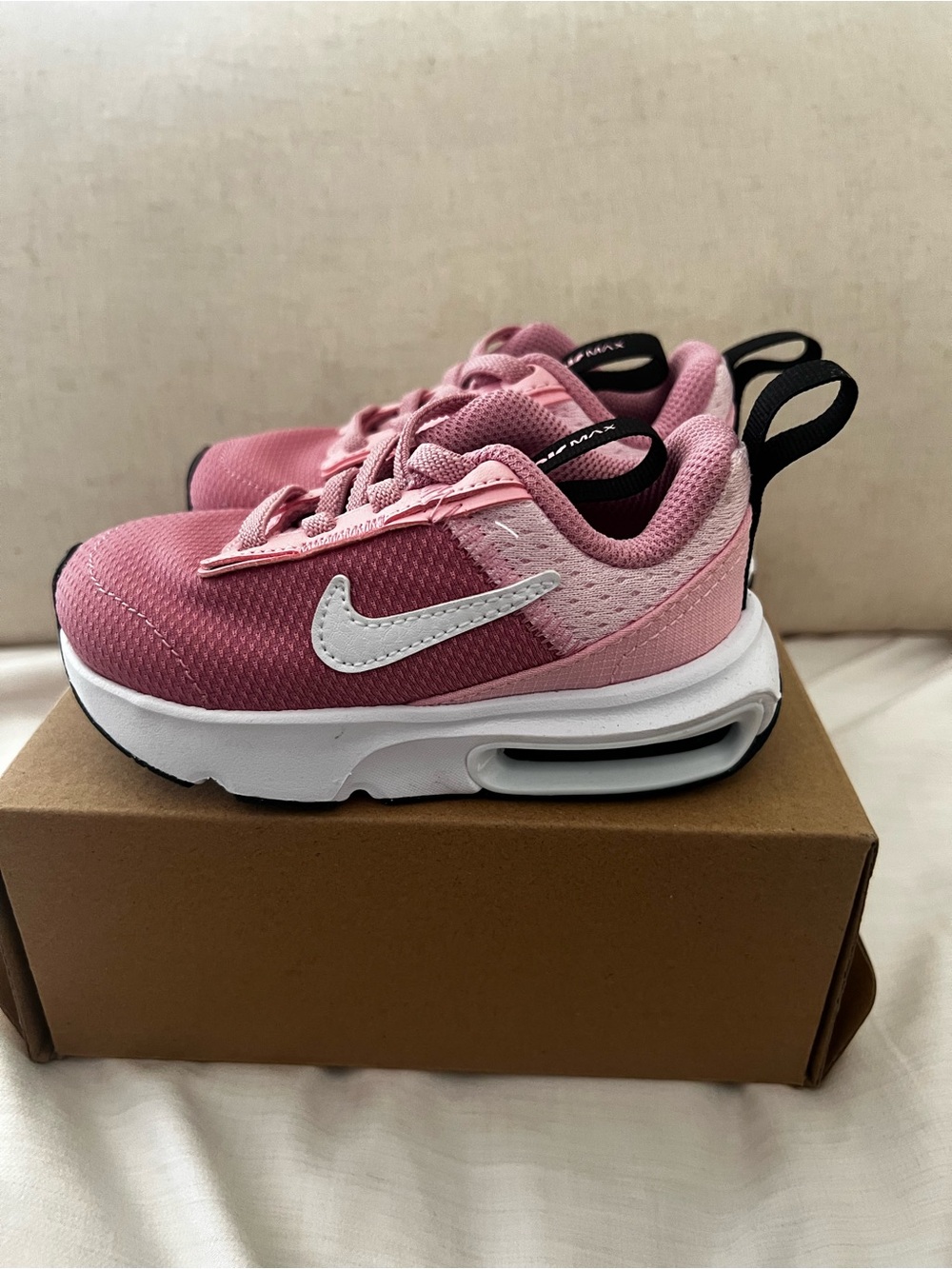 Nike Kids Pink Mesh Air-Style Sneakers with White Swoosh